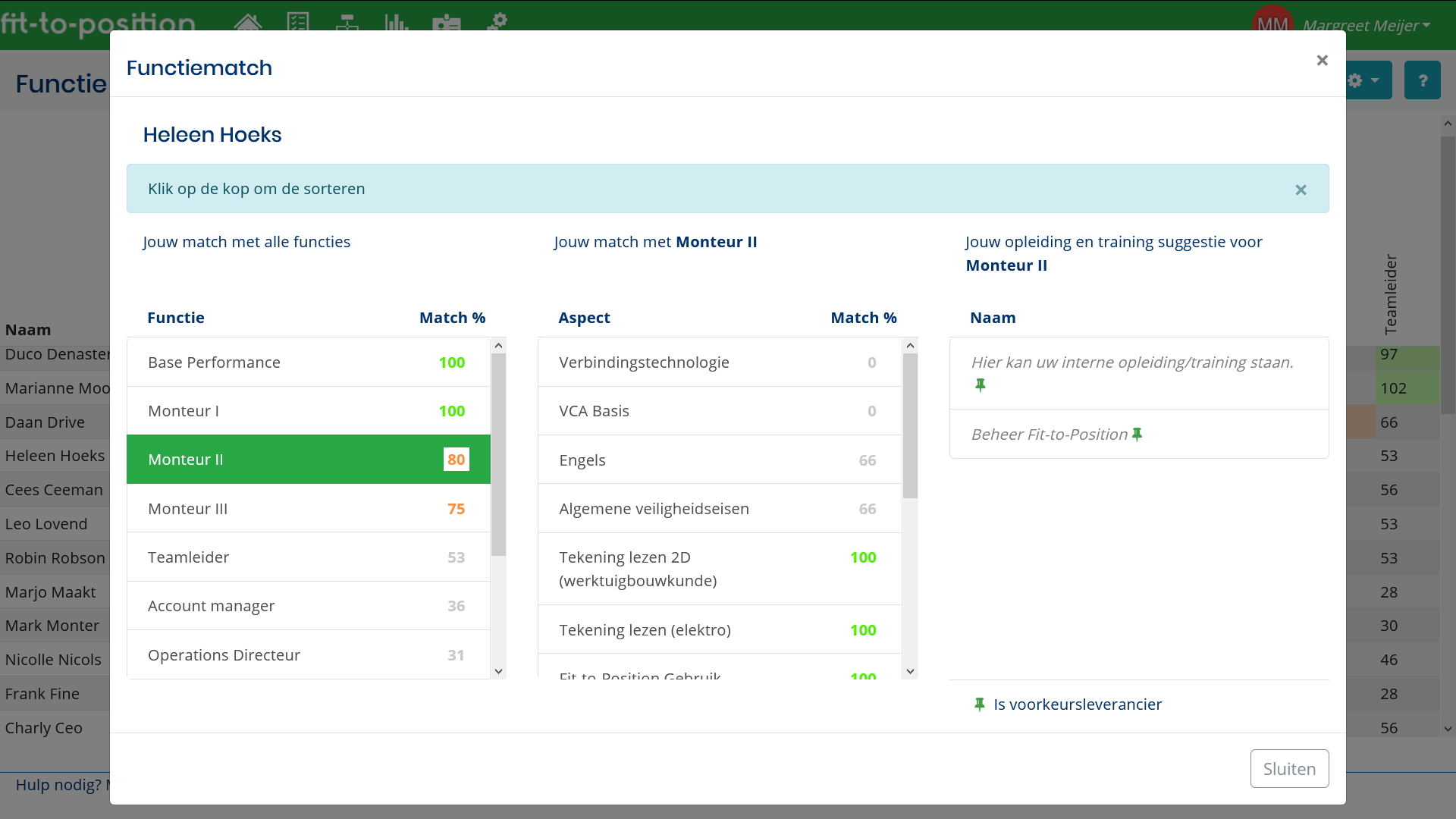 Inzetbaarheid en functiematch Fit-to-Position – medewerker