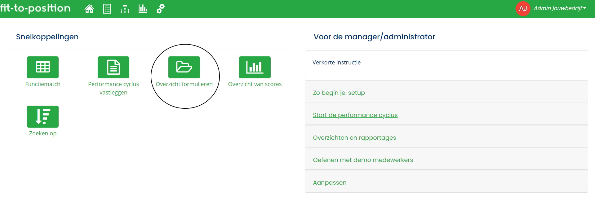 overzicht van formulieren